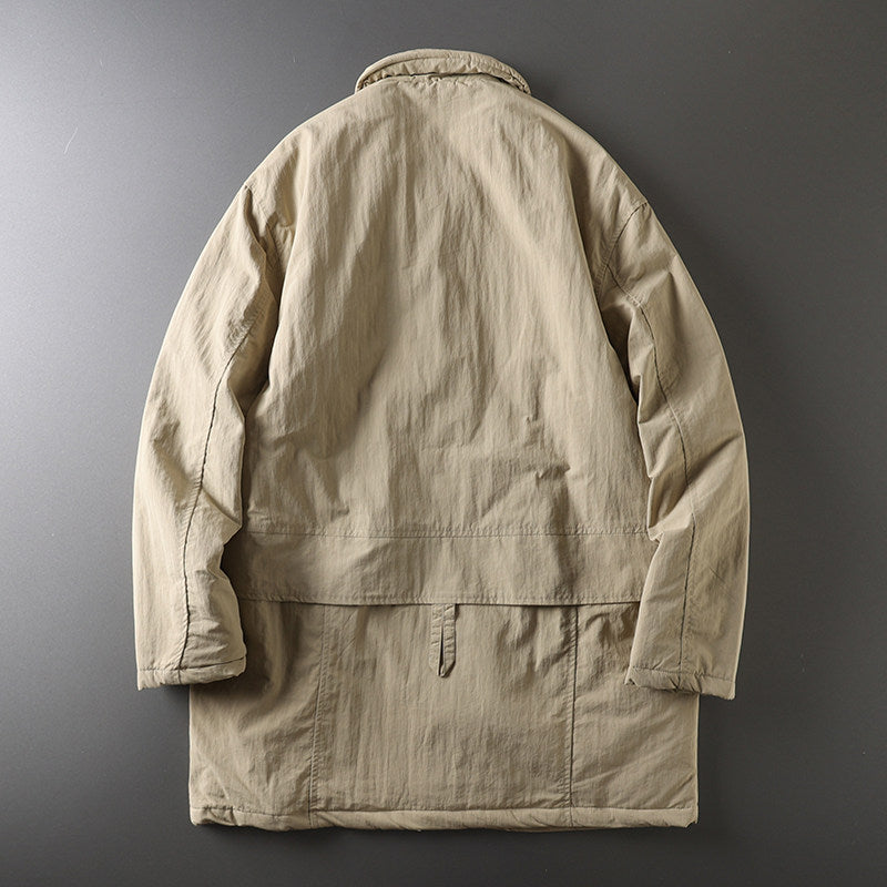 Japanese Retro Mid-Length Padded Coat – Oversized Unisex – Japanese vintage | fall outfits 2026 | fall winter outfits | classy winter outfits | lazy comfy outfits | japanese streetwear | vintage workwear | yamalin clothes | Yamalinclothes