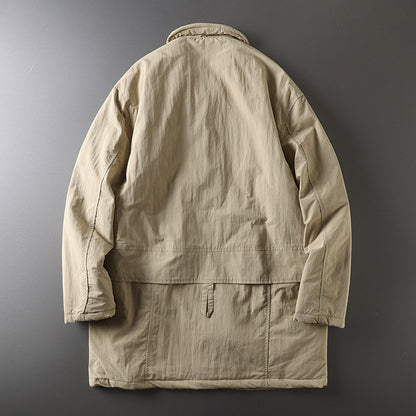 Japanese Retro Mid-Length Padded Coat – Oversized Unisex – Japanese vintage | fall outfits 2026 | fall winter outfits | classy winter outfits | lazy comfy outfits | japanese streetwear | vintage workwear | yamalin clothes | Yamalinclothes