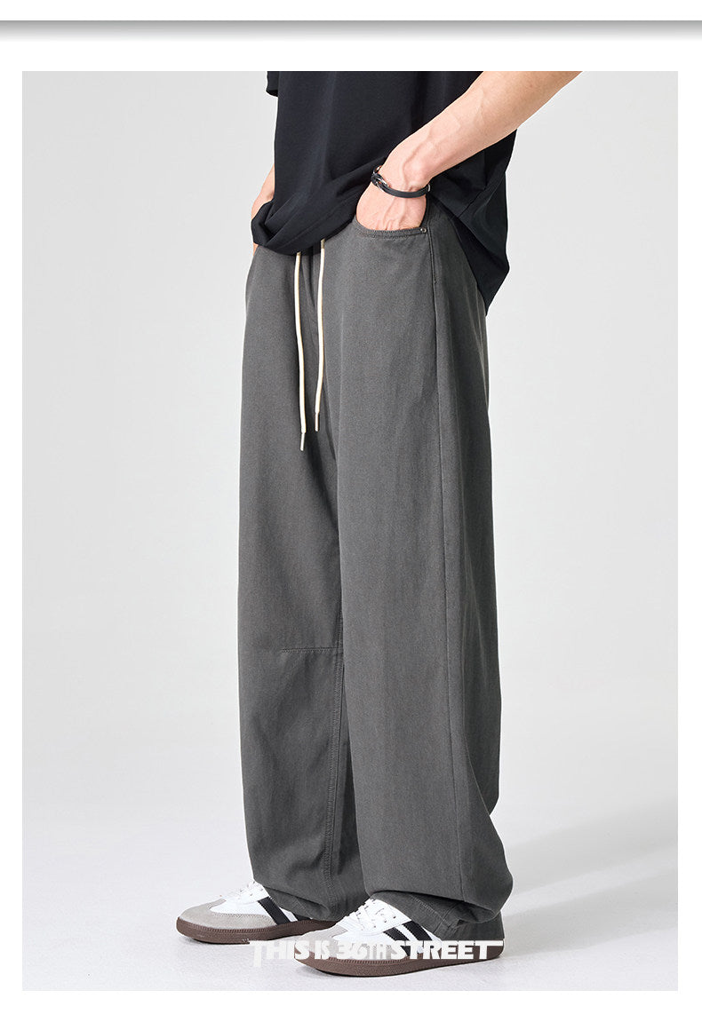 {{ Japanese Tencel Lyocell Loose Straight Cargo Pants – Cool Summer Slacks for Men – Japanese vintage | yamalin clothes | Yamalinclothes }}