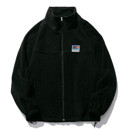 Fleece Padded Stand-Collar Zip Cardigan – Outdoor Oversized Unisex