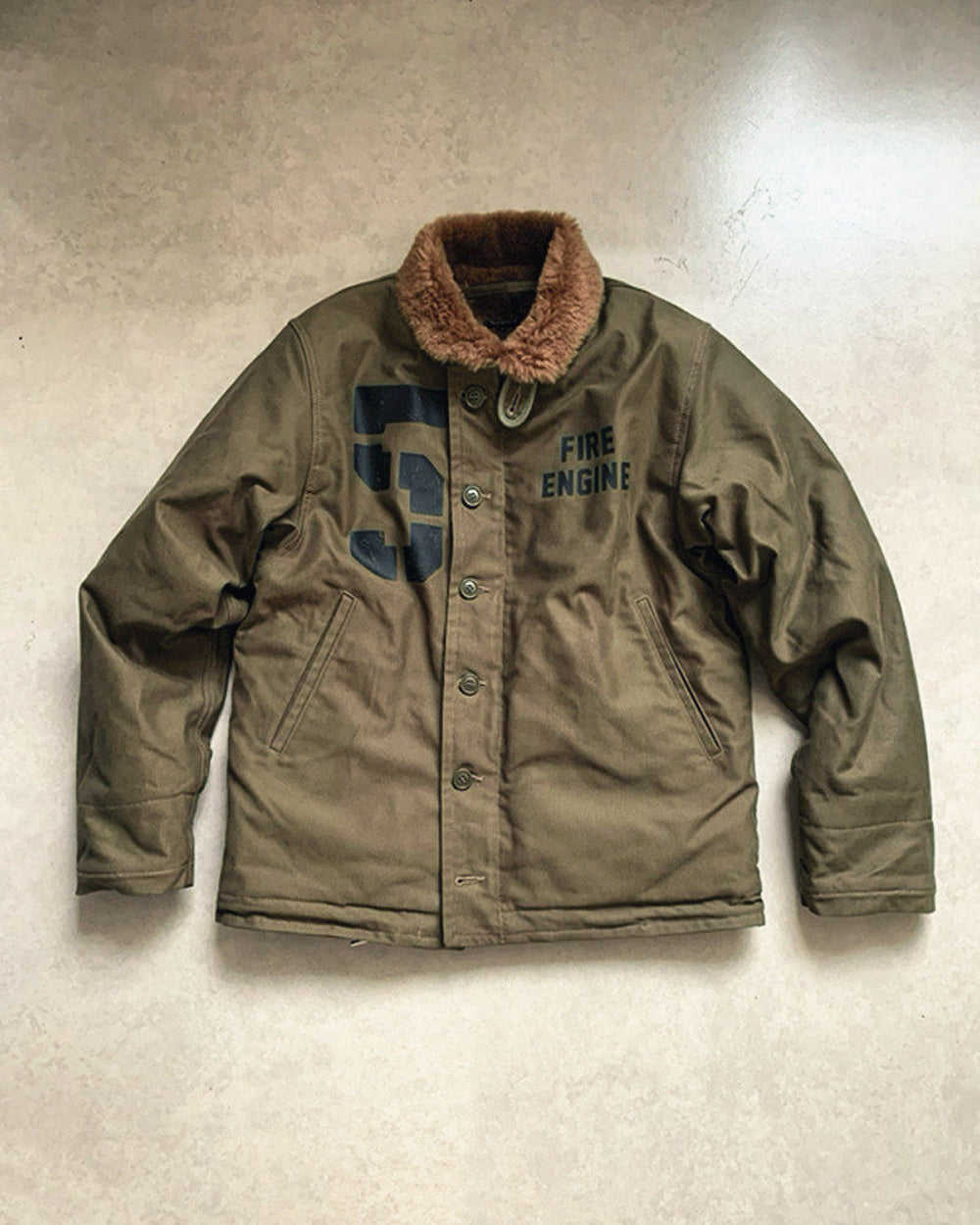 Cat Embroidery Navy Deck Jacket – Heavyweight Rip-Resistant Jungle Fabric Winter Coat – Japanese vintage | yamalin clothes | Yamalinclothes