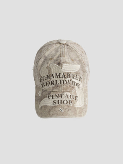 Washed Letter Embroidered Baseball Cap – Vintage Contrast Unisex – cap | japanese streetwear | vintage workwear | unisex | Yamalinclothes