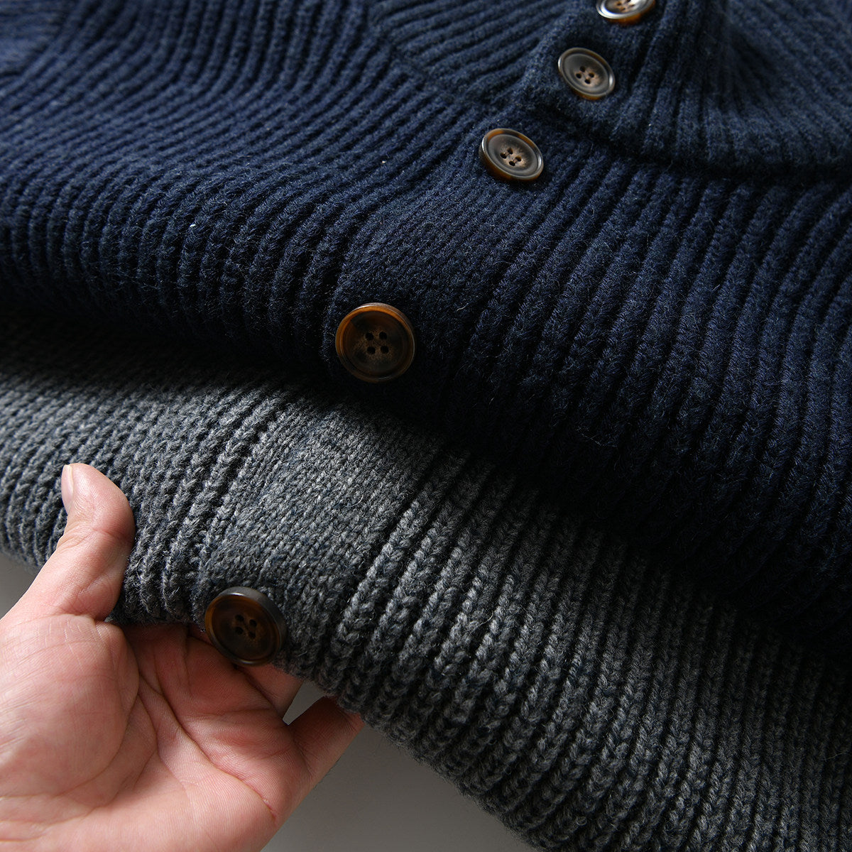90% Wool Stand-Collar Knit Sweater – Thickened Oversized Unisex
