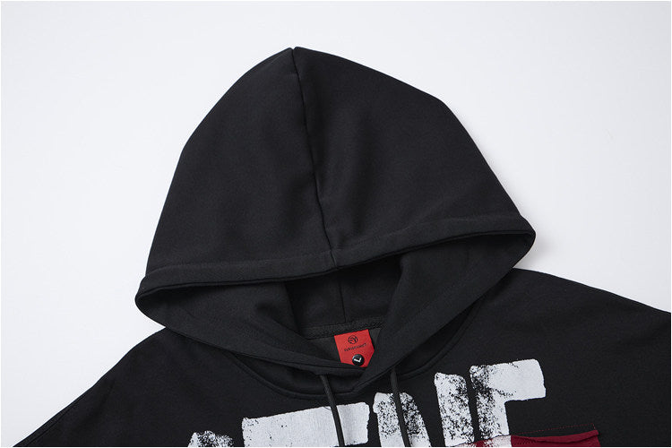 Hand-Painted Appliqué Letter Hoodie – American Vintage Oversized Unisex – Hoodies | japanese streetwear | vintage workwear | unisex | Yamalinclothes