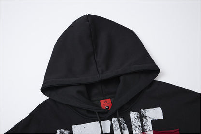 Hand-Painted Appliqué Letter Hoodie – American Vintage Oversized Unisex – Hoodies | japanese streetwear | vintage workwear | unisex | Yamalinclothes