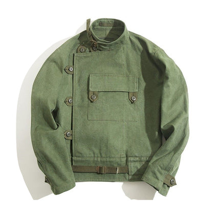 Vintage Hunting Jacket – Army Green Biker Coat Men – Japanese vintage | yamalin clothes | Yamalinclothes