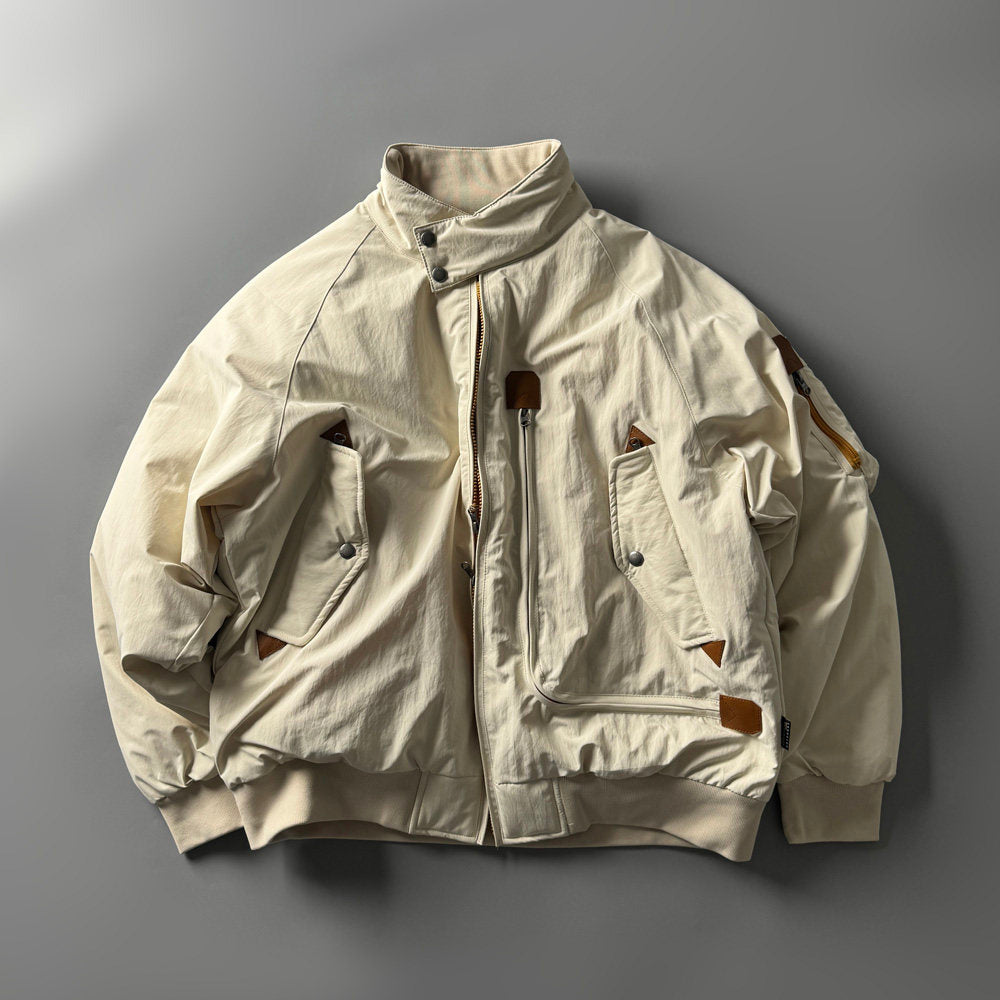 90% Duck Down Harrington Stand-Collar Jacket – Japanese Retro Thickened Unisex