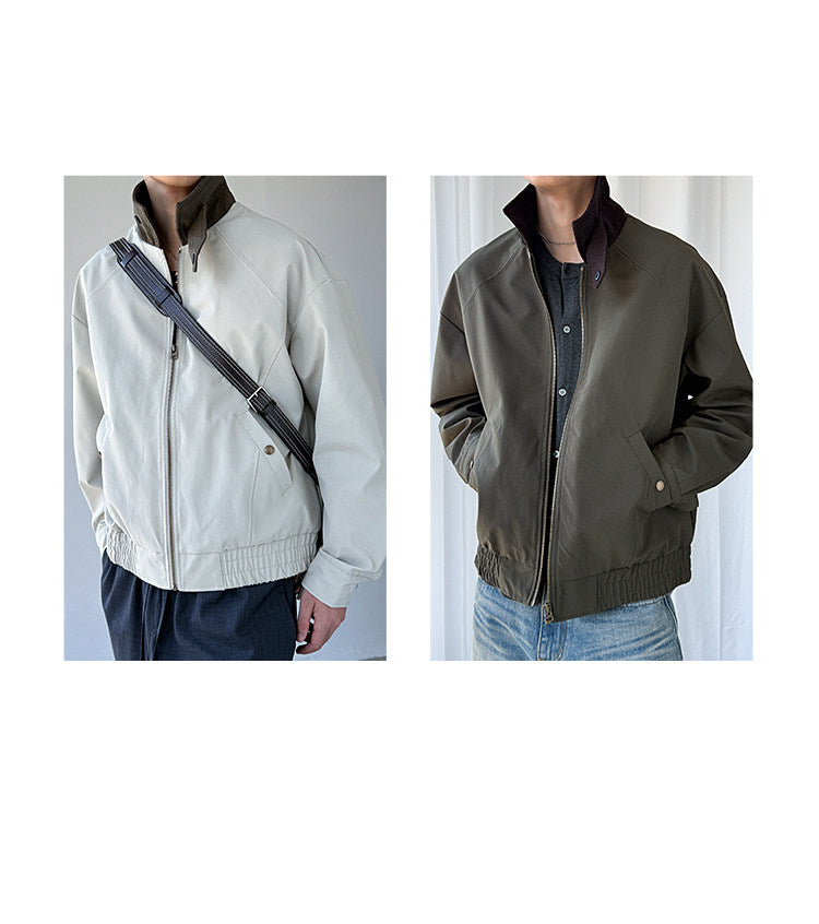 Patchwork Stand-Collar Cargo Jacket – Adjustable Lapel Oversized – Japanese vintage | fall outfits 2026 | fall winter outfits | classy winter outfits | lazy comfy outfits | japanese streetwear | vintage workwear | yamalin clothes | Yamalinclothes