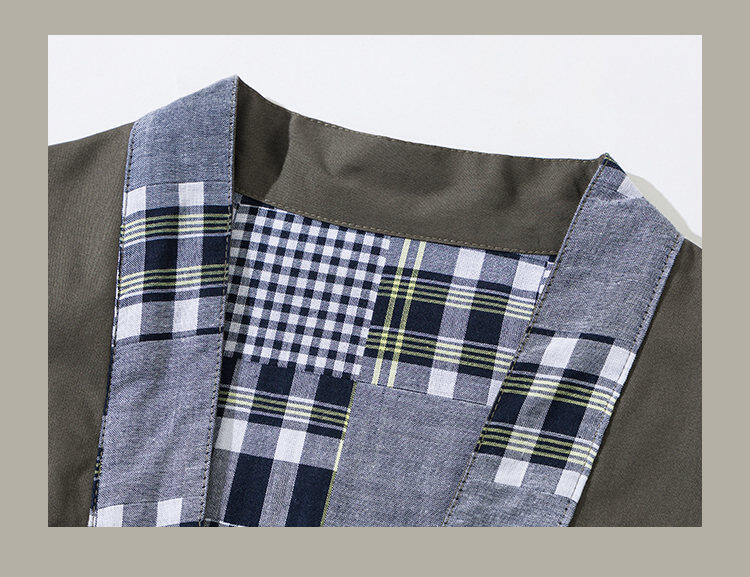 Japanese retro splicing double-sided wearing robe casual coat