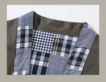 Japanese retro splicing double-sided wearing robe casual coat