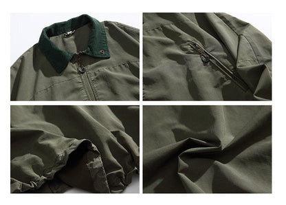Japanese Vintage Workwear Lapel Jacket – Relaxed Unisex Chore Coat