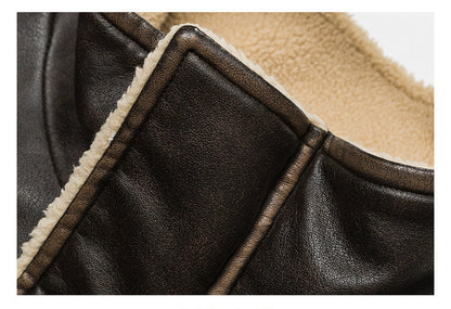 Lamb Fur Leather Jacket – Japanese Vintage Oversized Unisex