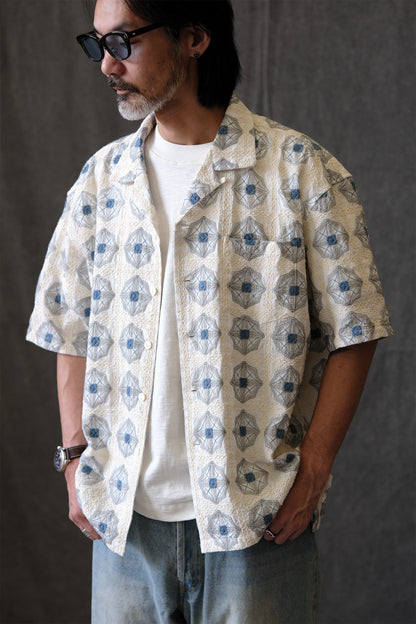 Vintage Kangzheng Labour Union Vintage 100 needle jacquard short sleeves Hawaiian Cuban lining LU958 – Japanese vintage | yamalin clothes | Yamalinclothes