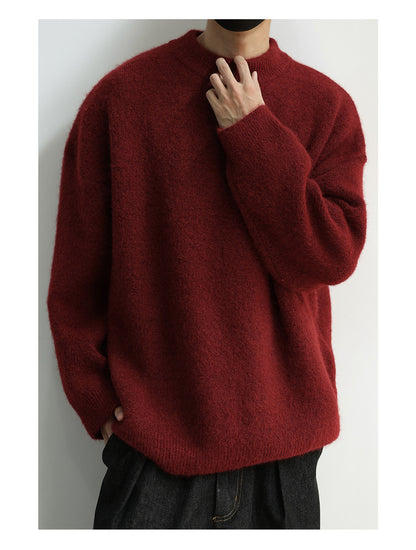 Wool Crew Neck Pullover Sweater – Japanese Warm Loose Unisex