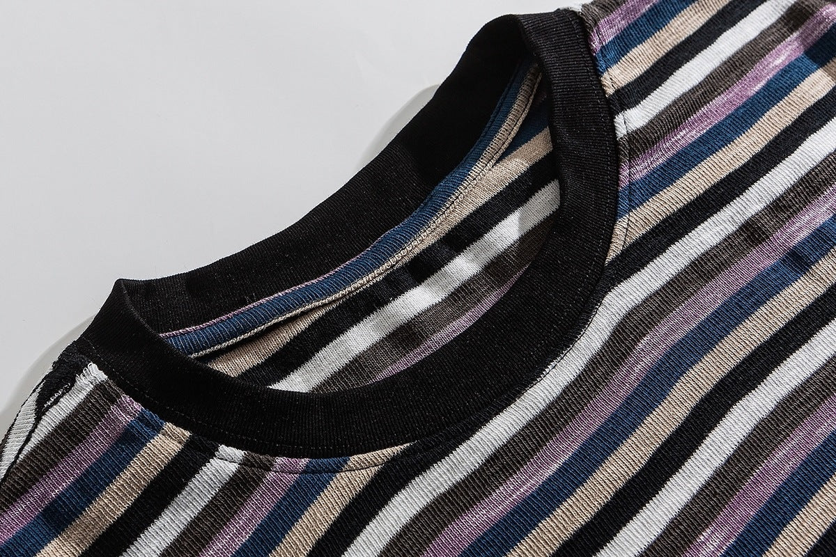 American Vintage Stripe Long-Sleeve T-Shirt – Relaxed Unisex Cotton Blend Tee