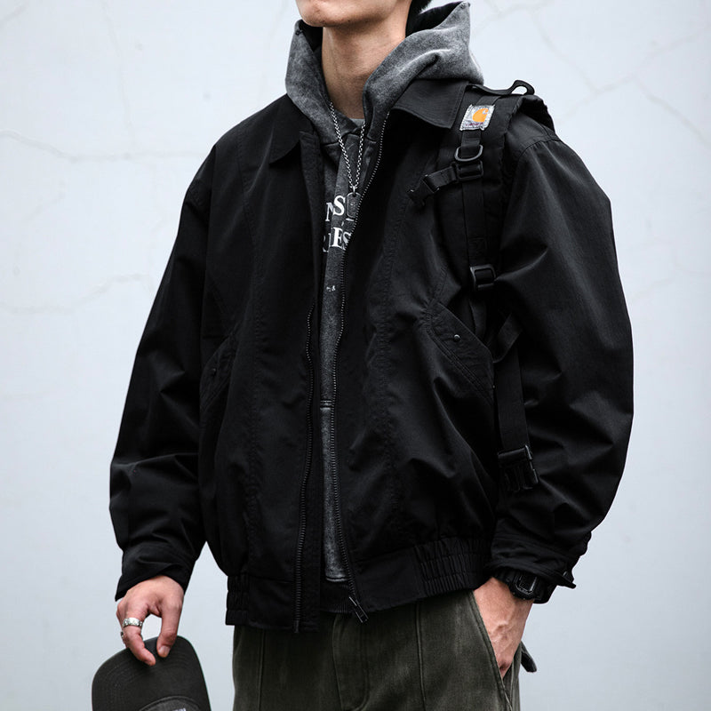 Deconstructed Lapel Cargo Jacket – Loose Vintage Unisex Streetwear – Japanese vintage | yamalin clothes | Yamalinclothes