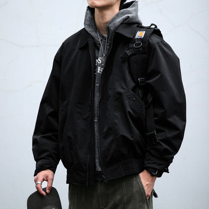 Deconstructed Lapel Cargo Jacket – Loose Vintage Unisex Streetwear – Japanese vintage | yamalin clothes | Yamalinclothes