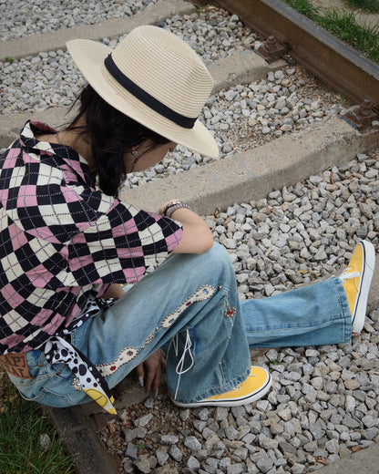 Washed Heavy Duty Jeweled Denim Jeans – Flared & Straight Leg 100% Cotton Streetwear – Japanese vintage | yamalin clothes | Yamalinclothes