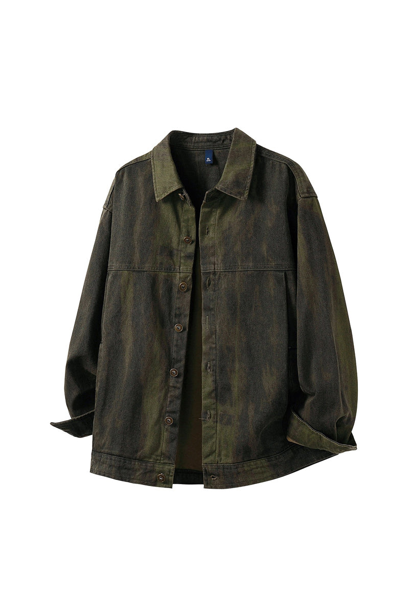 Tie-Dye Washed Cargo Jacket – American Vintage Oversized Unisex