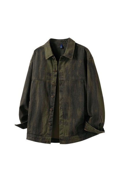 Tie-Dye Washed Cargo Jacket – American Vintage Oversized Unisex