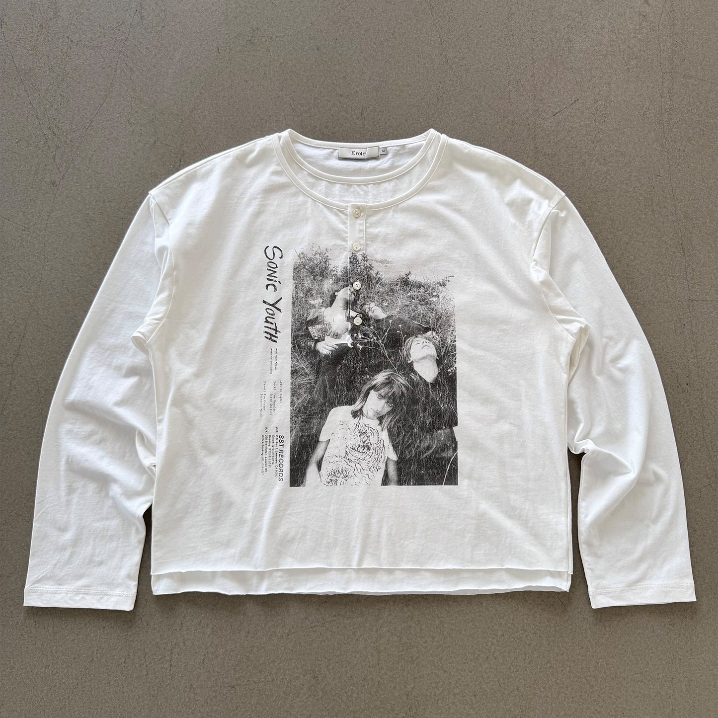 Vintage Rock Band Graphic Double Collar Long Sleeve Tee – Unisex Oversized