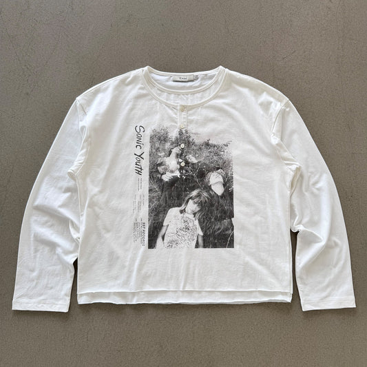 Vintage Rock Band Graphic Double Collar Long Sleeve Tee – Unisex Oversized