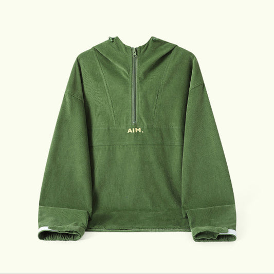 Japanese Corduroy Hoodie – Solid Color Oversized Unisex Streetwear Sweatshirt
