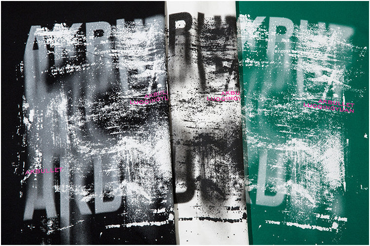 Abstract Letter Graffiti Short Sleeve T-Shirt – American Loose High Street Unisex