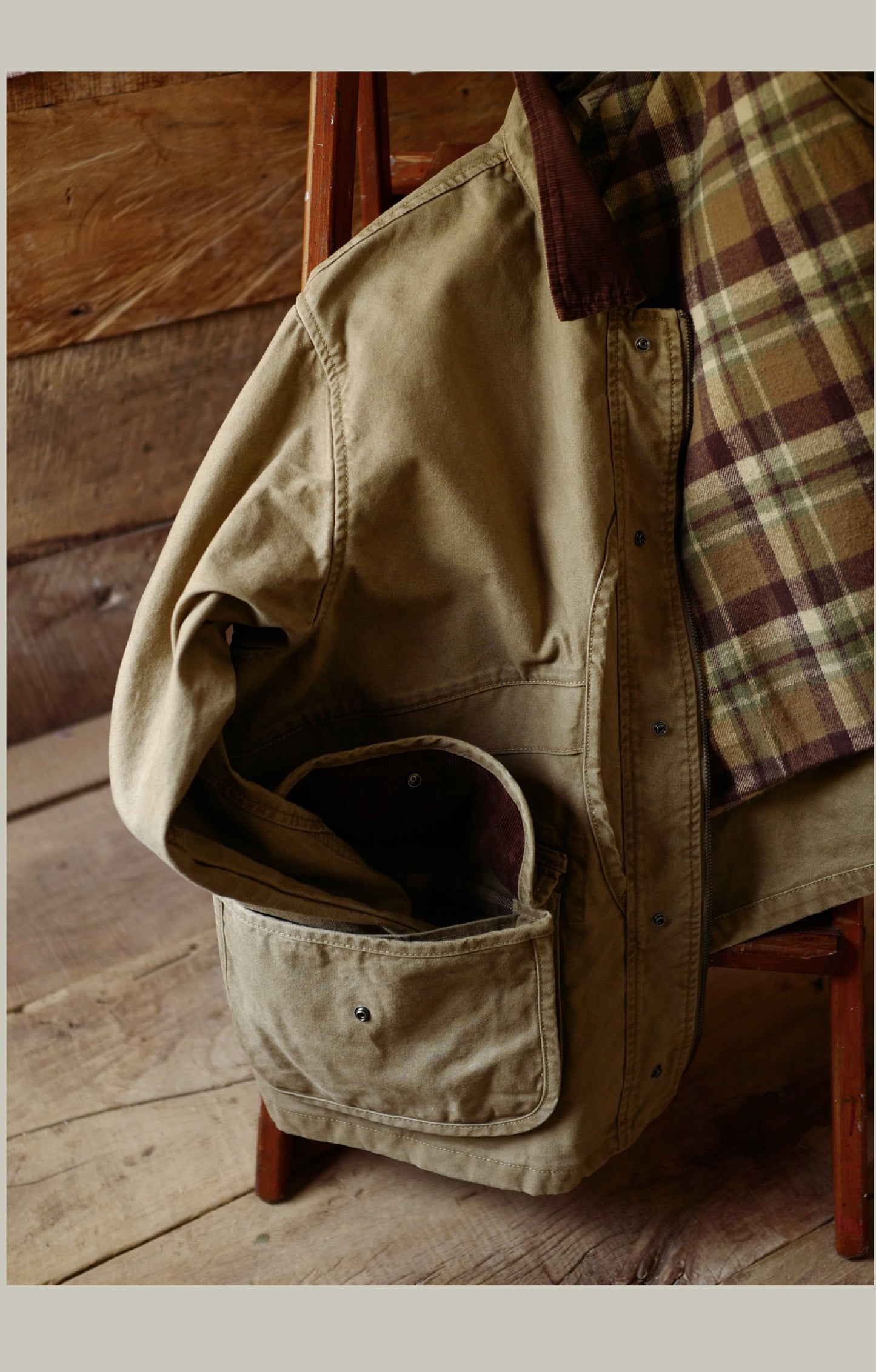 FW25 USAGE Hunting Jacket - Yamalin Heavy Year Washed Cotton Barn Hunting Silhouette Jacket