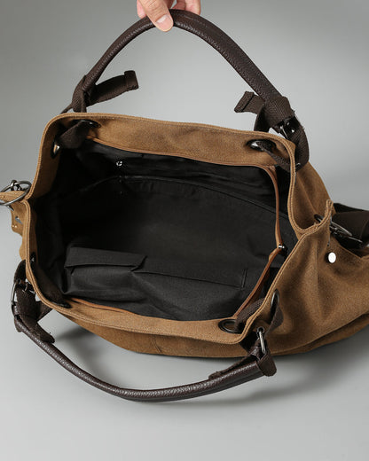 2025 New American Style Workwear Retro Commuter Large Bag Crossbody Canvas Tote Bag Melard Color Series Tote Bag – Japanese vintage | yamalin clothes | Yamalinclothes