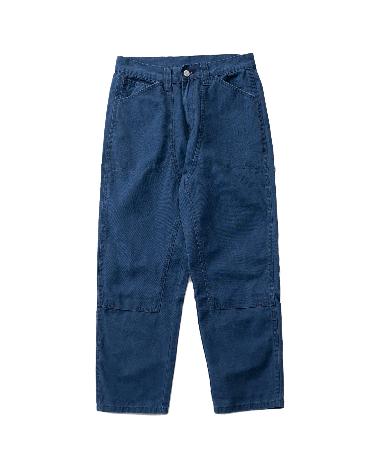 Vintage Washed Workwear Wide Leg Jeans – French Blue Distressed Straight Leg Unisex – Japanese vintage | yamalin clothes | Yamalinclothes