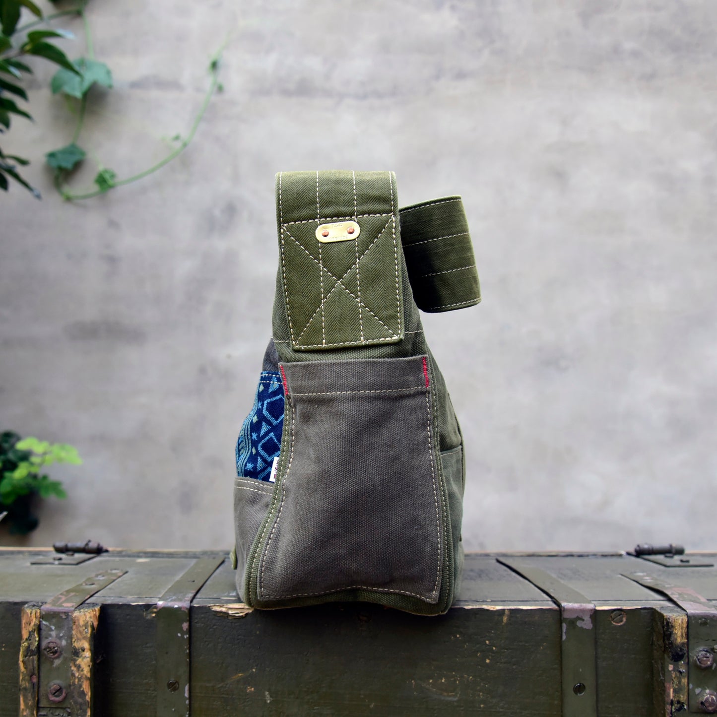 صناعة ثقيلة، قماش سميك، وصلات قماش بايجيا، حقيبة كتف واحدة، حقيبة كروس، حقيبة بائع جرائد، حقيبة كاجوال للرجال والنساء 8700