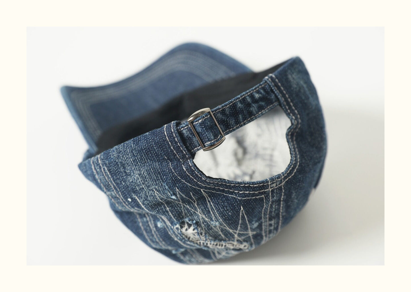 Vintage Distressed Ripped Patch Denim Cowboy Hat – Japanese Utility Wide Brim Unisex Hat