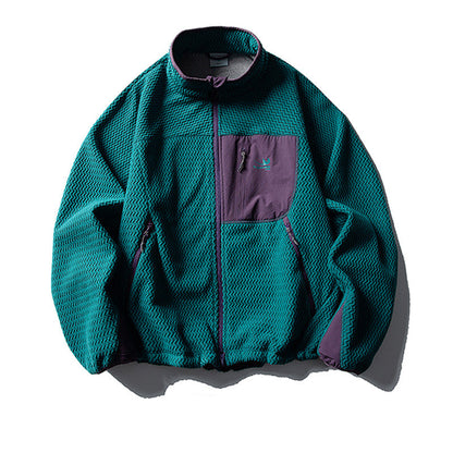 Mountain Wave Contrast Polar Fleece Jacket – Warm Outdoor Liner Jacket for Autumn Winter – Japanese vintage | yamalin clothes | Yamalinclothes