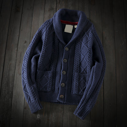 X05 Export Europe and America foreign trade original order tail goods cut label autumn and winter men's wool sweater cardigan sweater outer fashion
