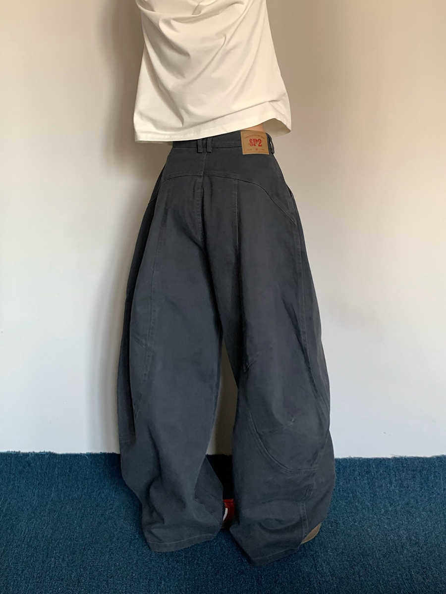 Washed Wide-Leg Cargo Pants – American Retro Unisex