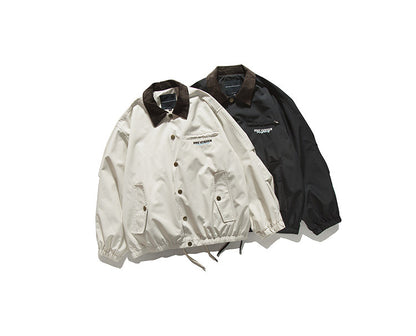 Japanese Vintage Contrast Embroidery Lapel Cargo Jacket – Oversized Unisex – Japanese vintage | yamalin clothes | Yamalinclothes