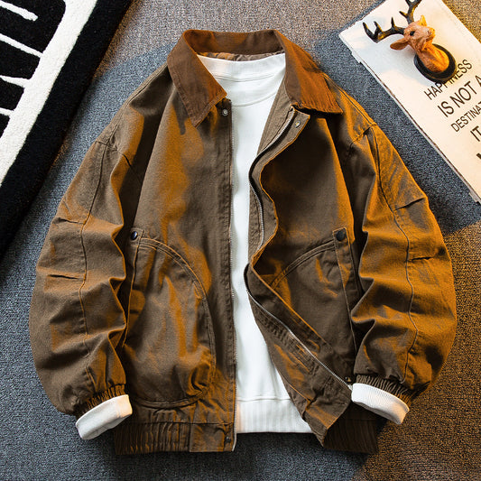 Vintage Washed Detroit Shooting Jacket – Pure Cotton Unisex Spring Autumn – Japanese vintage | yamalin clothes | Yamalinclothes