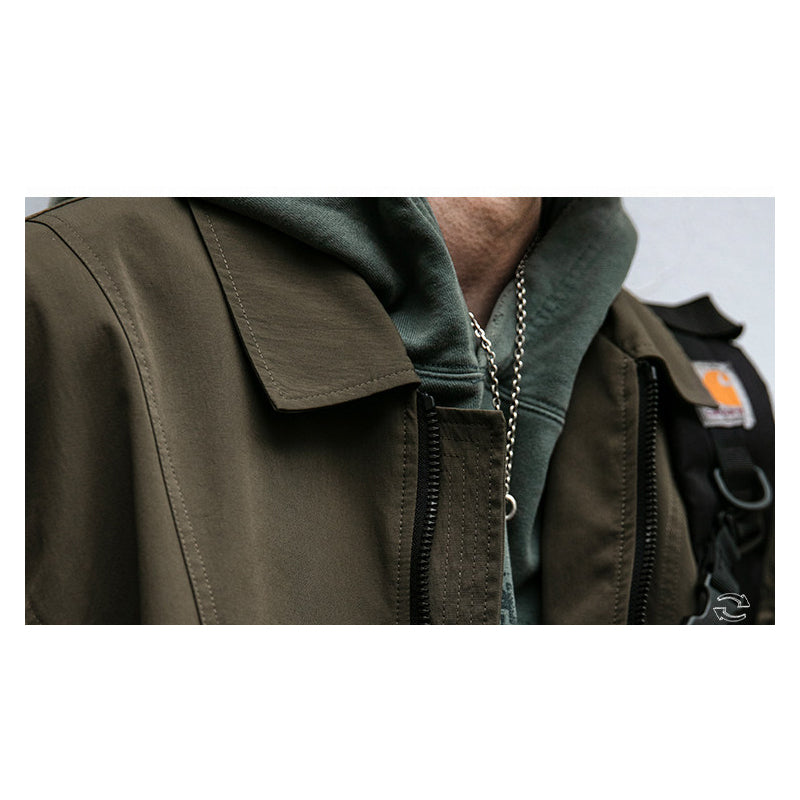 Deconstructed Lapel Cargo Jacket – Loose Vintage Unisex Streetwear – Japanese vintage | yamalin clothes | Yamalinclothes