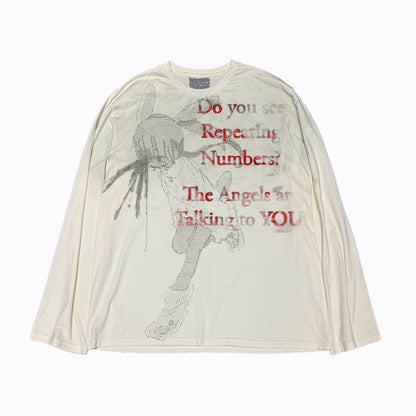 Japanese Black Red Washed Long Sleeve Tee – Punk Irregular Print Streetwear