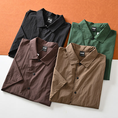 Mountain function + loose wide version! ODM Order! Short-sleeved jacket with lapels for men in summer | Japanese vintage | yamalin clothes | Yamalinclothes