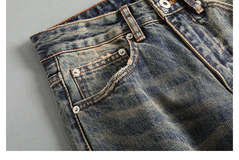 Washed Wide-Leg Straight Jeans – Japanese Vintage Loose Unisex – Pants | japanese streetwear | vintage workwear | unisex | Yamalinclothes