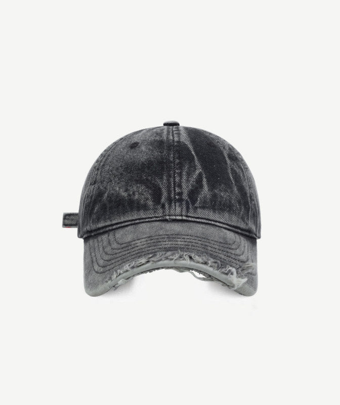 Washed Distressed Denim Baseball Cap – Curved Brim Adjustable Unisex