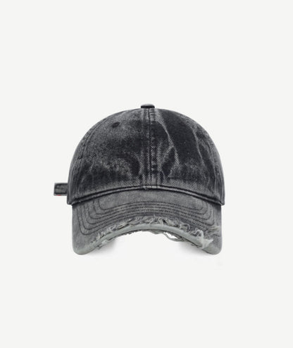 Washed Distressed Denim Baseball Cap – Curved Brim Adjustable Unisex