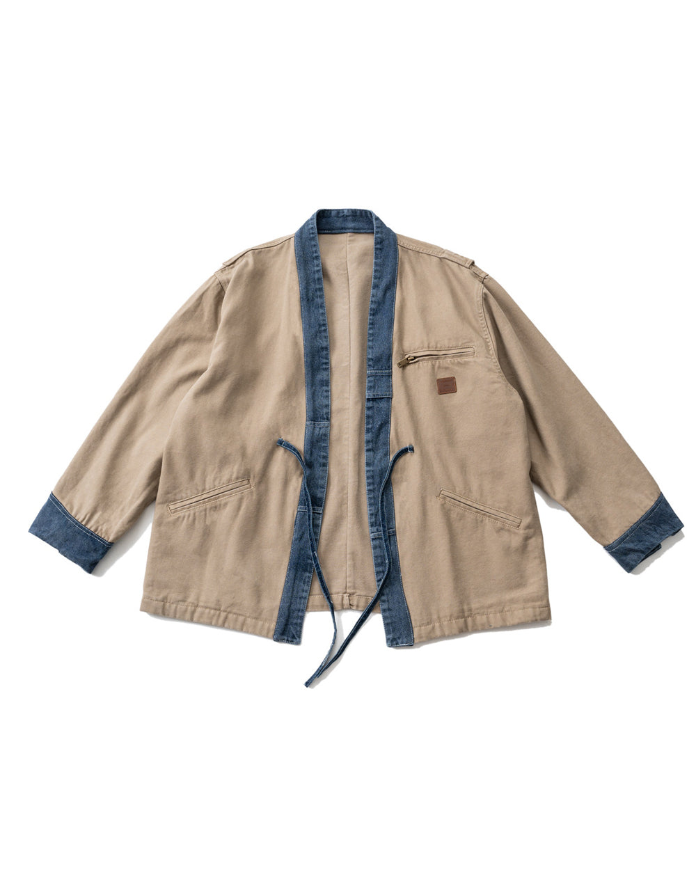 Patchwork Denim Tie-Front Jacket – Japanese Vintage Workwear Unisex – Japanese vintage | fall outfits 2026 | fall winter outfits | classy winter outfits | lazy comfy outfits | japanese streetwear | vintage workwear | yamalin clothes | Yamalinclothes
