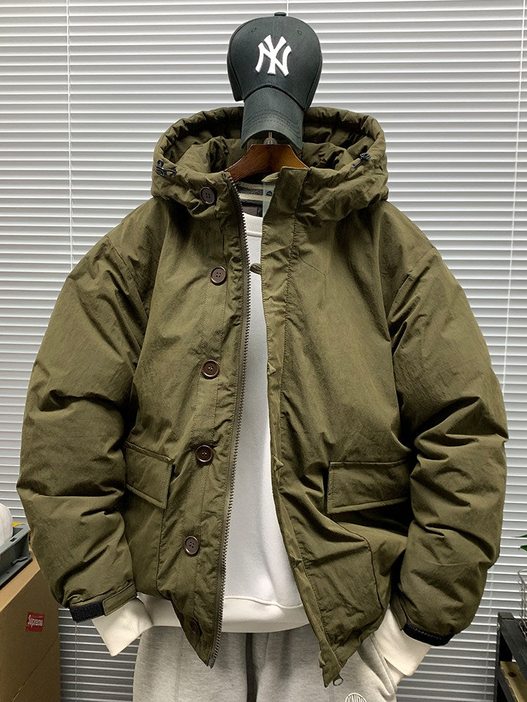 Hooded Padded Jacket – Drawstring Flap Pockets | Yamalinclothes