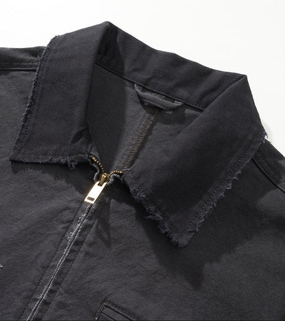 Detroit Vintage Heavy Cotton Cargo Jacket Men – American Workwear Lapel Barn Coat | Japanese vintage | yamalin clothes | Yamalinclothes