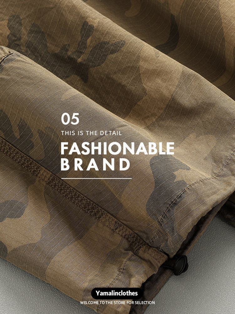 Camo Multi-Pocket Loose Straight Cargo Pants – Japanese Vintage Unisex – Pants | japanese streetwear | vintage workwear | unisex | Yamalinclothes