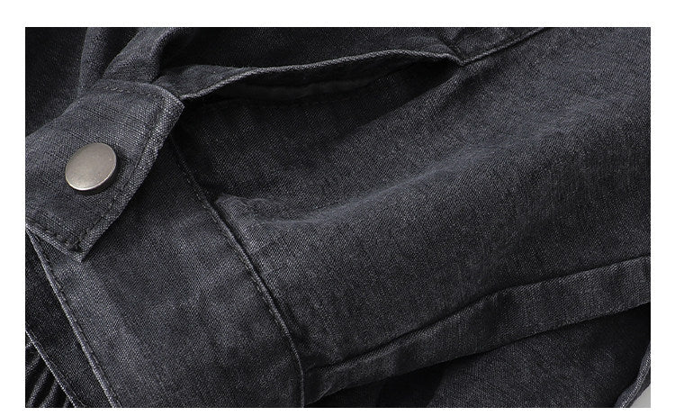 Japanese Retro Deconstructed Stand Collar Hunting Cargo Jacket – Loose Drop Shoulder for Men | Japanese vintage | yamalin clothes | Yamalinclothes