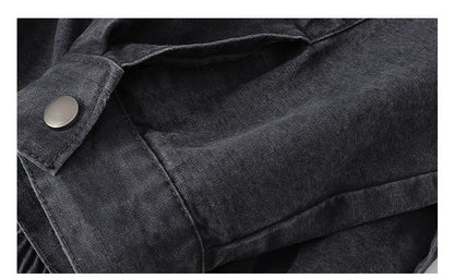 Japanese Retro Deconstructed Stand Collar Hunting Cargo Jacket – Loose Drop Shoulder for Men | Japanese vintage | yamalin clothes | Yamalinclothes